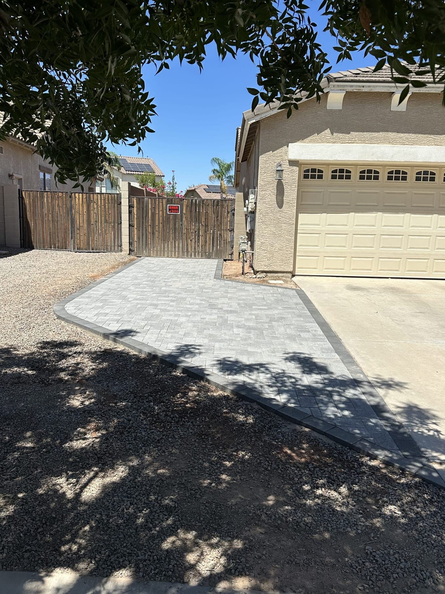 Paver patio installed by AMW Hardscape Solutions in Queen Creek, AZ